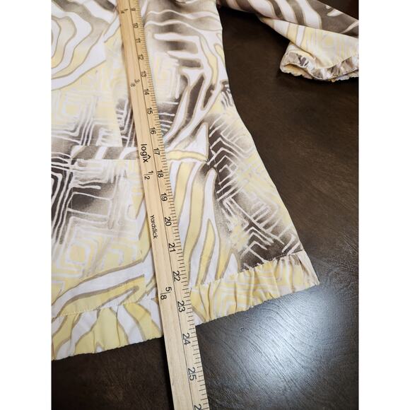 Chico's Zenergy Neema Women's Yellow Foil Animal Print Button Front Jacket L‎ - Picture 6 of 6